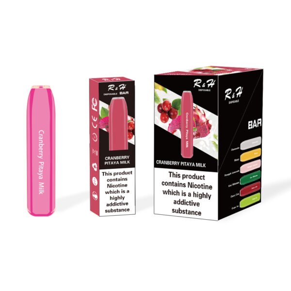 r&h bar flavor disposable vape 600 puffs