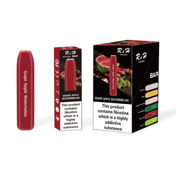 r&h bar flavor disposable vape 600 puffs