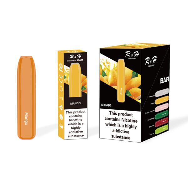 r&h bar flavor disposable vape 600 puffs