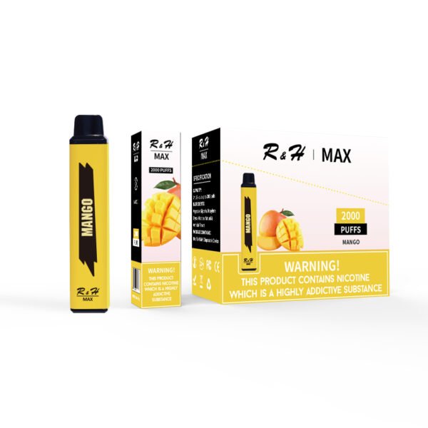 r&h max flavor disposable vape 2000 puffs